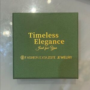 Green Jewelry Box with Gold Lettering
